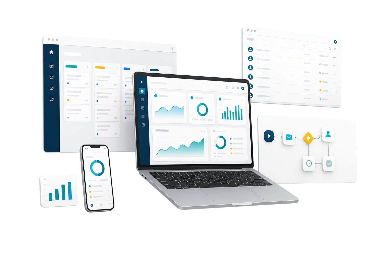 Generated web app development hero cutout