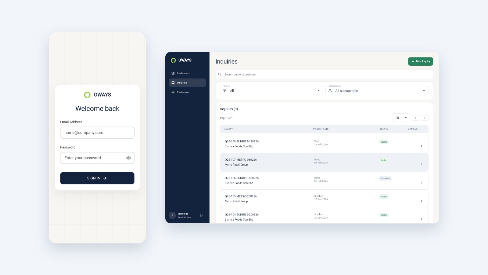 OWAYS project preview